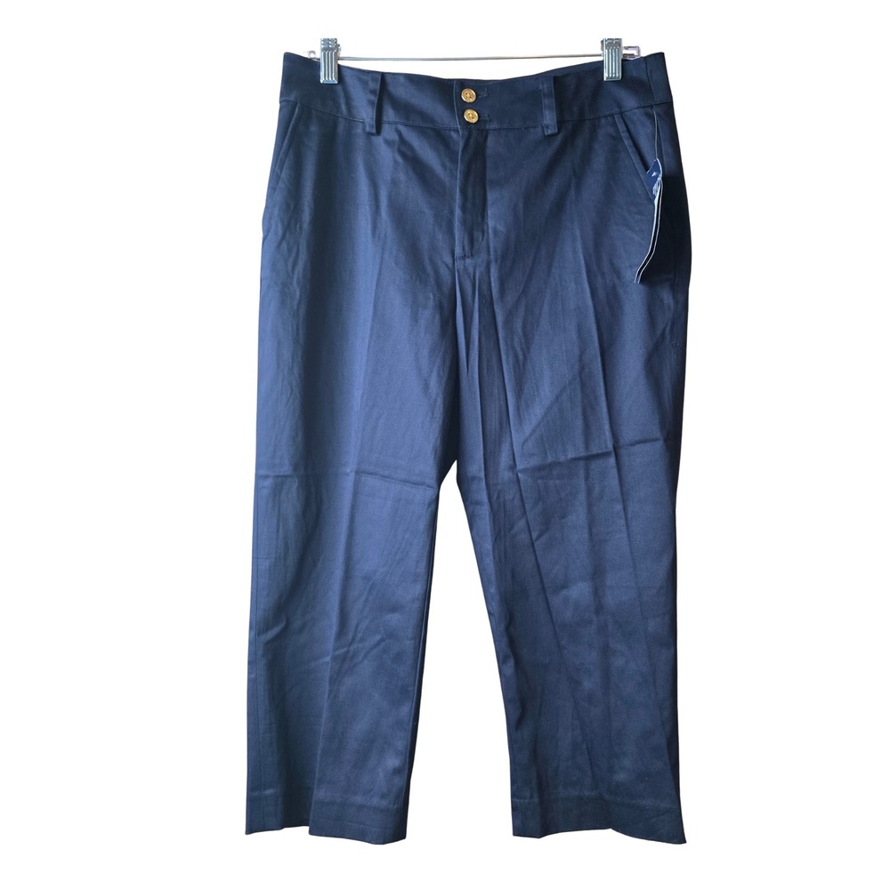 NWT Chaps Women's Slimming Fit Navy Ankle Pants Size 6 Stretch Mid Rise